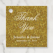 Bruiloft Dank u Glitter Gold Bedankjes Labels (Voorkant)