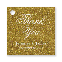 Bruiloft Dank u Glitter Gold
