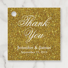 Bruiloft Dank u Glitter Gold Bedankjes Labels