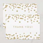 Bruiloft dank u gouden faux glitter Confetti wit Bedankkaart (Voorkant / Achterkant)