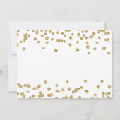 Bruiloft dank u gouden faux glitter Confetti wit Bedankkaart (Achterkant)