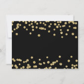 Bruiloft dank u gouden faux glitter Confetti zwart Bedankkaart (Achterkant)
