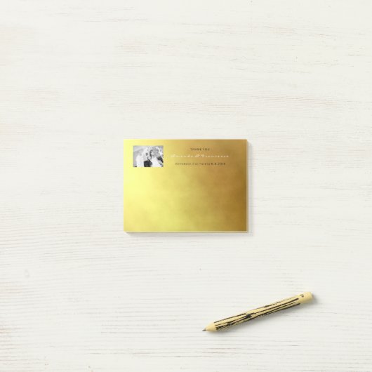 Bruiloft dank u gunst goud minimale ombre post-it® notes (Op bureau)