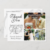 Bruiloft dank u kaart 3 Afbeeldingen aangepaste fo (Voorkant / Achterkant)