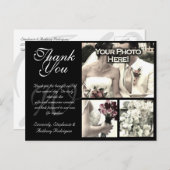  bruiloft dank u kaart 3 foto's (Voorkant / Achterkant)