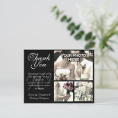  bruiloft dank u kaart 3 foto's b (Staand voorkant)