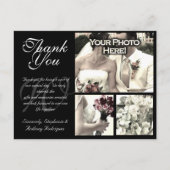 bruiloft dank u kaart 3 foto's b (Voorkant)