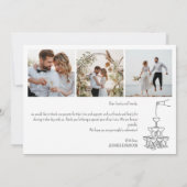 Bruiloft dank u kaart Champagne toren (Achterkant)