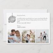 Bruiloft dank u kaart disco bal (Achterkant)