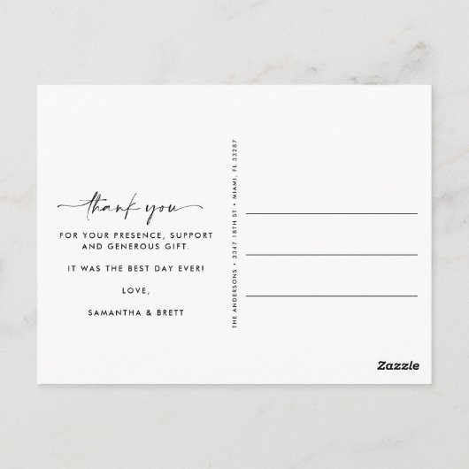 Bruiloft dank u kaart foto (Achterkant)