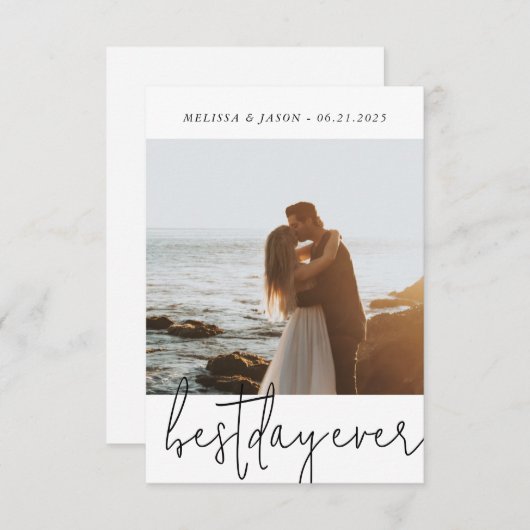 Bruiloft Dank u Kaart Foto bruiloft (Voorkant / Achterkant)