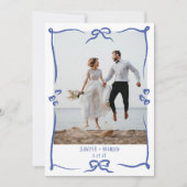 Bruiloft Dank u kaart foto golvende fancy boog (Voorkant)