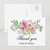 Bruiloft dank u kaart getrouwd paar dank u (Voorkant / Achterkant)