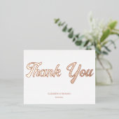 Bruiloft Dank u kaart in roze goud (Staand Voorkant)