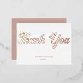 Bruiloft Dank u kaart in roze goud (Voorkant / Achterkant)