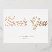 Bruiloft Dank u kaart in roze goud (Voorkant)
