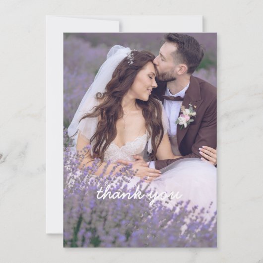 Bruiloft Dank u kaart met foto (Voorkant)