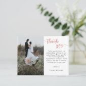 Bruiloft dank u kaart, modern script Briefkaart (Staand voorkant)