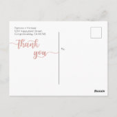 Bruiloft dank u kaart, modern script Briefkaart (Achterkant)