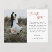 Bruiloft dank u kaart, modern script Briefkaart (Voorkant)