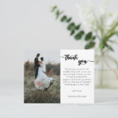 Bruiloft Dank u kaart, modern script Briefkaart (Staand voorkant)