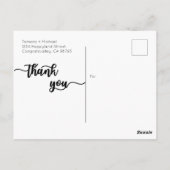 Bruiloft Dank u kaart, modern script Briefkaart (Achterkant)