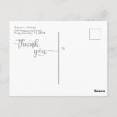 Bruiloft dank u kaart, modern script Briefkaart (Achterkant)