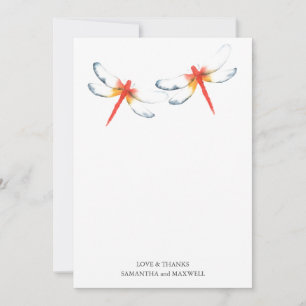 Bruiloft Dank u kaart rode libel