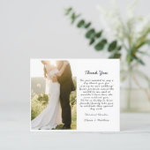 Bruiloft Dank u Kaart Verwoording Berichten FOTO (Staand voorkant)