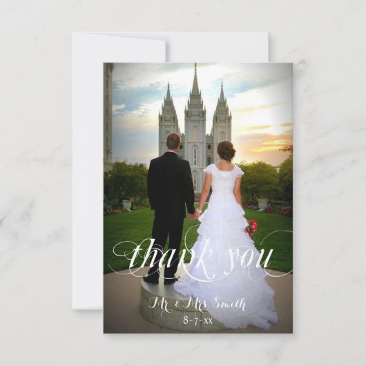 Bruiloft dank u kaarten, aangepaste foto bedankkaart (Voorkant)