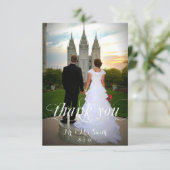Bruiloft dank u kaarten, aangepaste foto bedankkaart (Staand voorkant)
