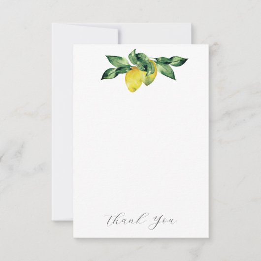 Bruiloft Dank u Kaarten Blauwe & Gele Citroenen (Voorkant)