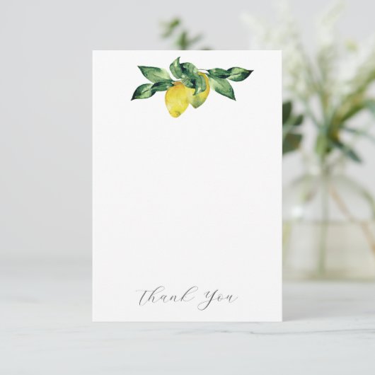 Bruiloft Dank u Kaarten Blauwe & Gele Citroenen (Staand voorkant)