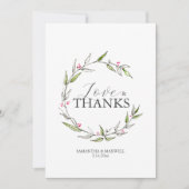 Bruiloft dank u kaarten botanische lijn kunst (Voorkant)