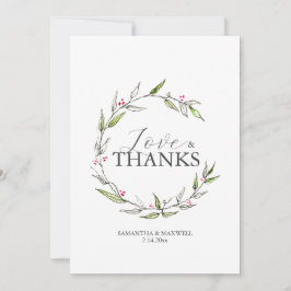 Bruiloft dank u kaarten botanische lijn kunst