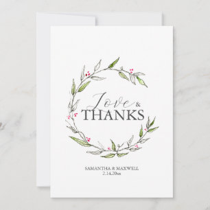 Bruiloft dank u kaarten botanische lijn kunst