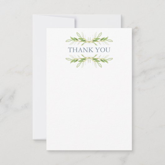 Bruiloft dank u kaarten Elegant groen (Voorkant)