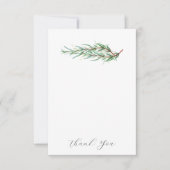 Bruiloft Dank u Kaarten Elegante Rozemarijn (Voorkant)