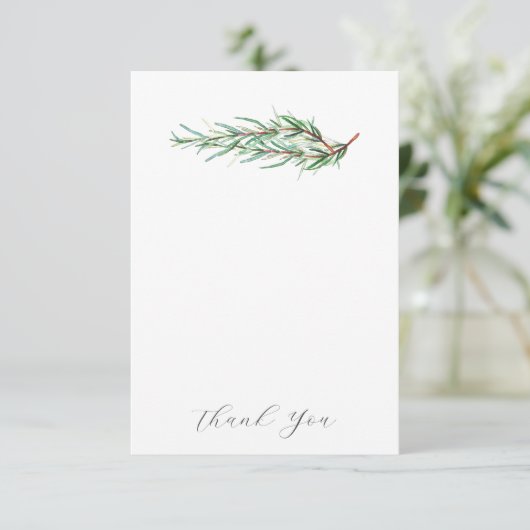 Bruiloft Dank u Kaarten Elegante Rozemarijn (Staand voorkant)