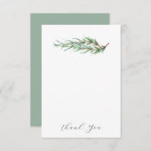 Bruiloft Dank u Kaarten Elegante Rozemarijn (Voorkant / Achterkant)