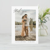 Bruiloft dank u kaarten foto minimalistisch (Staand voorkant)