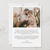 Bruiloft dank u kaarten foto minimalistisch (Achterkant)