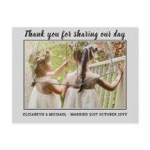 Bruiloft dank u kaarten met foto Virtual Digital