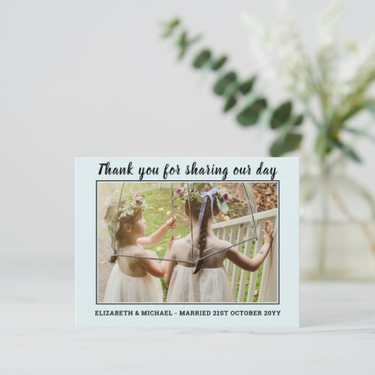 Bruiloft dank u kaarten met foto Virtual Digital (Staand voorkant)