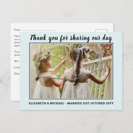 Bruiloft dank u kaarten met foto Virtual Digital (Voorkant / Achterkant)