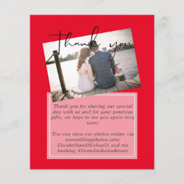 Bruiloft dank u kaarten met foto virtueel digitaal