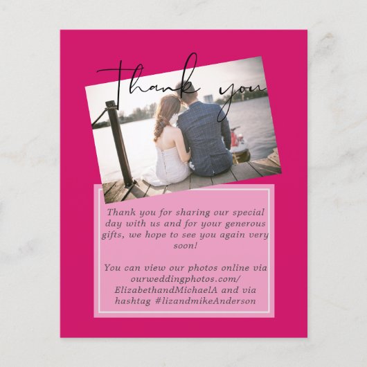 Bruiloft dank u kaarten met foto virtueel digitaal (Voorkant)