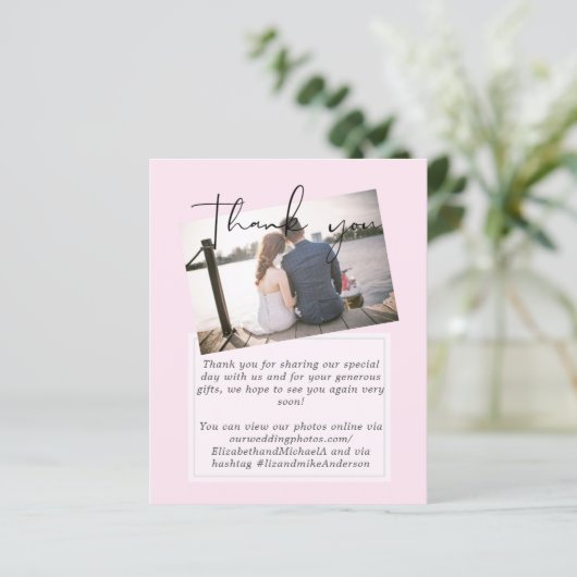 Bruiloft dank u kaarten met foto virtueel digitaal (Staand voorkant)