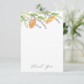 Bruiloft Dank u Kaarten Waterverf Bloemen (Staand voorkant)