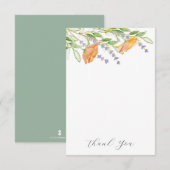 Bruiloft Dank u Kaarten Waterverf Bloemen (Voorkant / Achterkant)